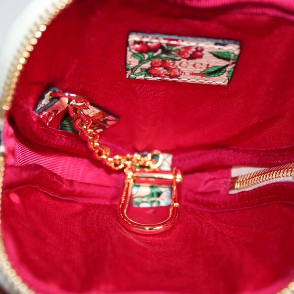 NWT Gucci Key Case Ophidia Shang Soft Brit Roses Zip Heart Pouch Floral  732232 - Picture 11 of 11